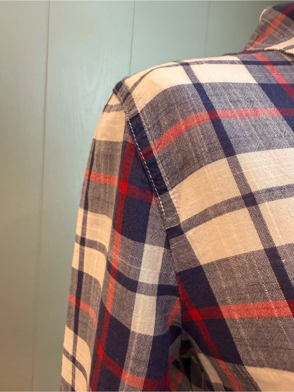 J. Crew Women’s Plaid Long-Sleeve Half Button-Down Popover Size XS 100% Cotton